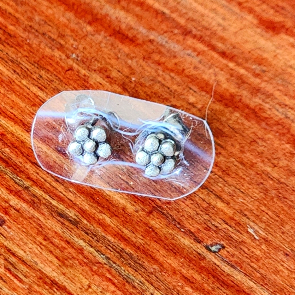 Small Silver Flower Stud Earrings